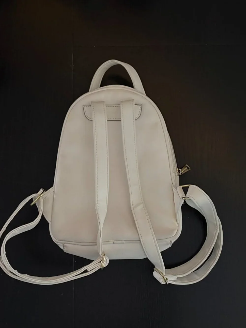 Juicy Couture White Faux Leather Quilted Small Backpack
